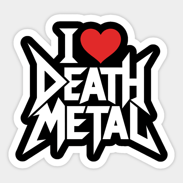 I Love Death Metal Sticker by CreativeSage